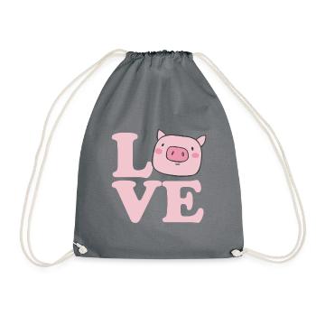 J'aime les cochons - Sac de sport léger - gris - Devant