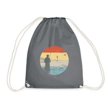 Fly fishing for salmon, brown trout, sea trout - Drawstring Bag - grey - Front
