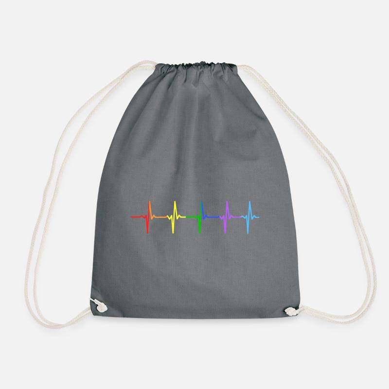 Regenbogen Puls Gay Pride LGBT - Turnbeutel - Grau