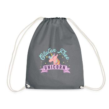 Glutenfreies Einhorn - Turnbeutel - Grau - Vorne
