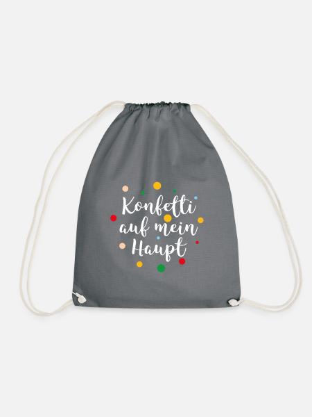 Konfetti auf mein Haupt - Turnbeutel - Grau