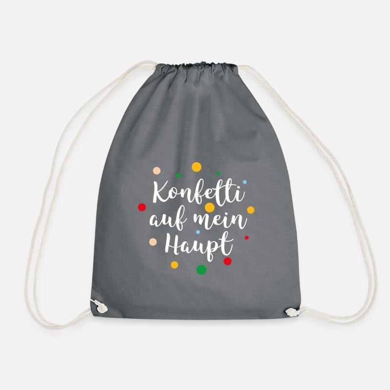 Konfetti auf mein Haupt - Turnbeutel - Grau