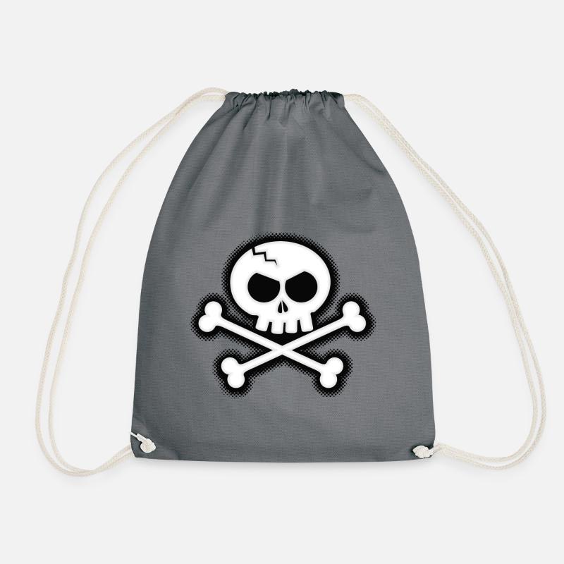Skull - Drawstring Bag - grey