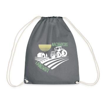 Traktor Nachwuchs Landwirt Landwirtschaft Geschenk - Turnbeutel - Grau - Vorne
