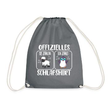Schlafshirt Pinguin - Turnbeutel - Grau - Vorne