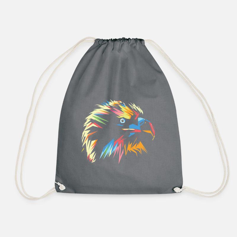 Falke in Bunt - Turnbeutel - Grau