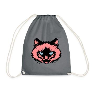 chat tete animal domestique 610 - Sac de sport léger - gris - Devant