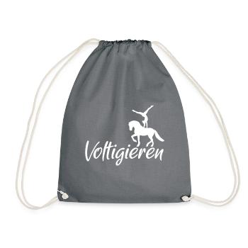 Vaulting - horses sports - Drawstring Bag - grey - Front