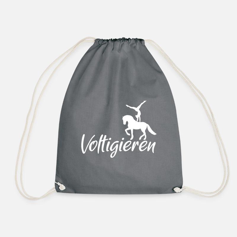 Voltigieren - Pferde Sport - Turnbeutel - Grau