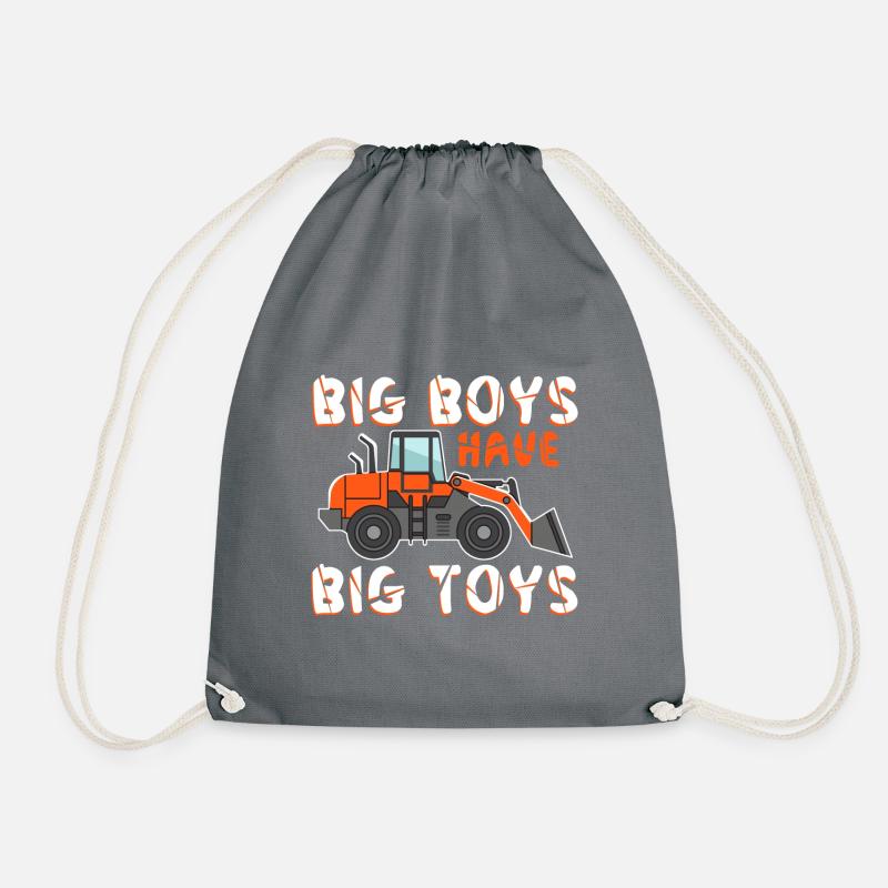 Excavator construction site guys Excavator Excavator driver - Drawstring Bag - grey