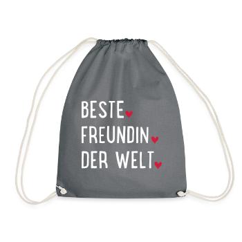 Beste Freundin der Welt - Turnbeutel - Grau - Vorne