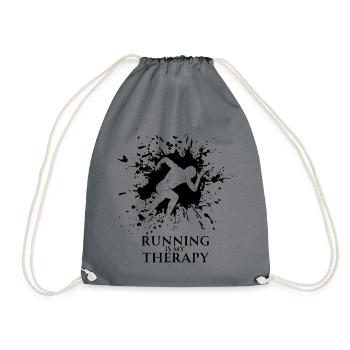 La course à pied est ma thérapie (1) - Sac de sport léger - gris - Devant