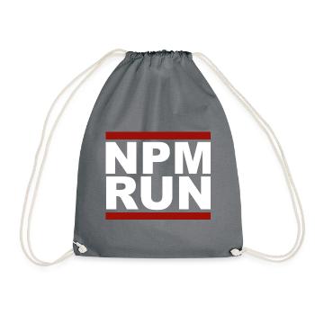 javascript, javascript, npm run - Sac de sport léger - gris - Devant