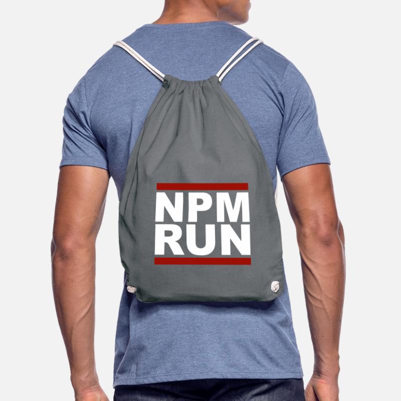 javascript, javascript, npm run Drawstring Bag