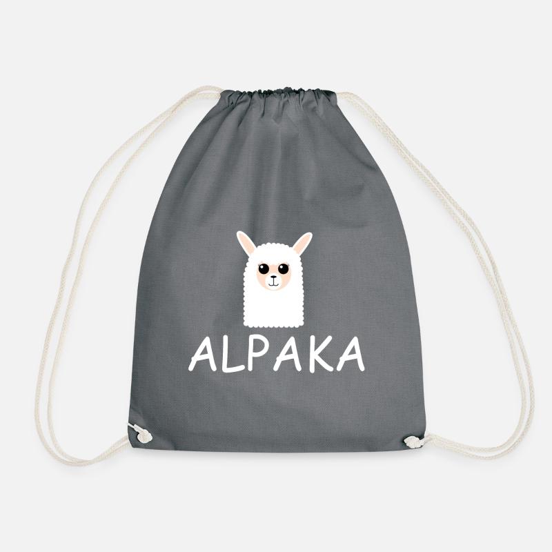 Alpakakopf Alpaka Alpaca - Turnbeutel - Grau