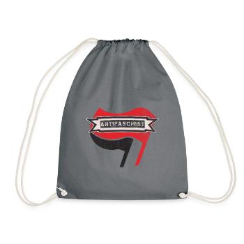 Anti-fascist flags anti-fascist action - Drawstring Bag - grey - Front