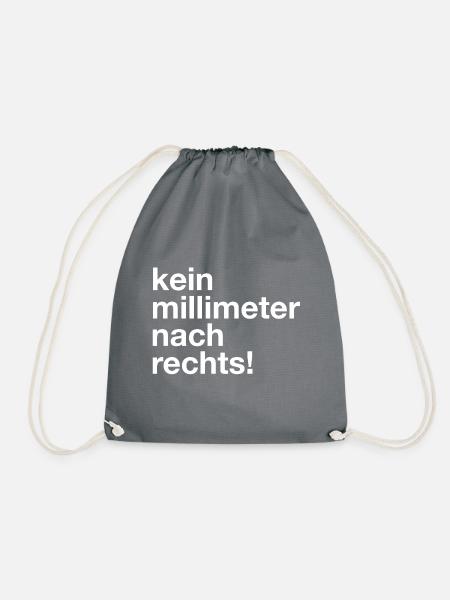 kein millimeter nach rechts! T-Shirt gegen rechts - Turnbeutel - Grau