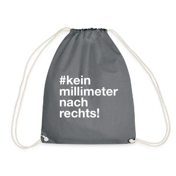 kein millimeter nach rechts fridays for future - Turnbeutel - Grau - Vorne
