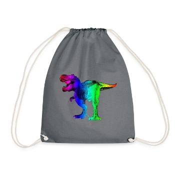 Techno T-Rex - Drawstring Bag - grey - Front