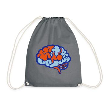 Brain brain 712 - Drawstring Bag - grey - Front