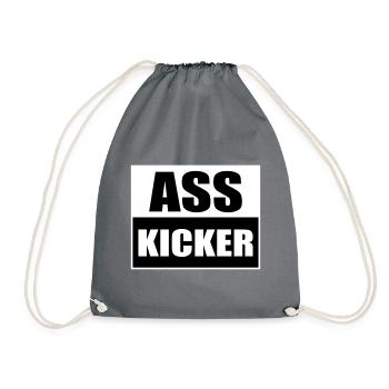 Arsch Kicker Lustiger Spruch Ass Kicker - Turnbeutel - Grau - Vorne