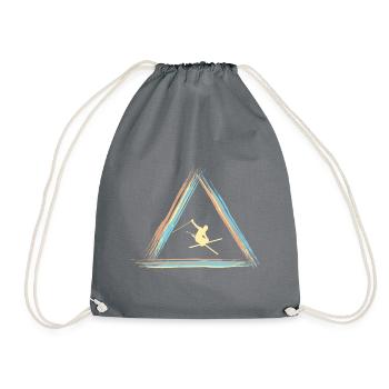 skier - Drawstring Bag - grey - Front