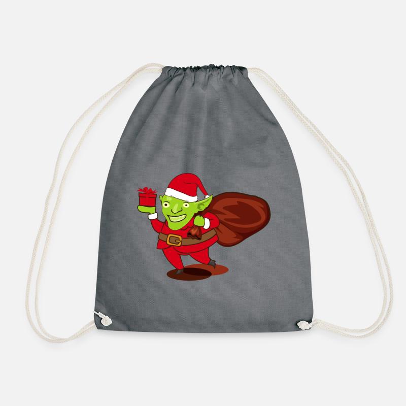Goblinweihnachtsmann - Fantasy - Turnbeutel - Grau