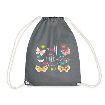 Butterflies Puzzles - Turnbeutel - Grau - Vorne