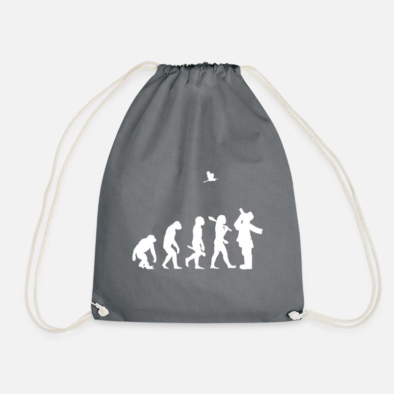 evolution Vogelbeobachter ornithologie Geschenk i - Turnbeutel - Grau