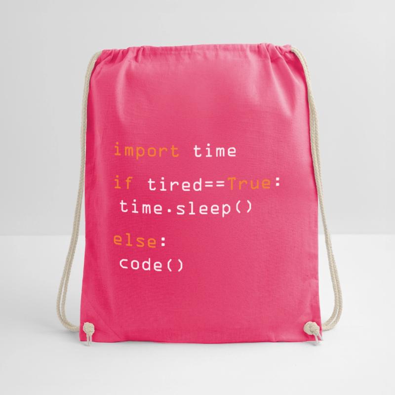 Python Code Import Sleep Tired Loop Drawstring Bag