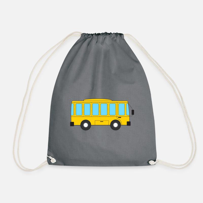 Gelber Bus - Turnbeutel - Grau