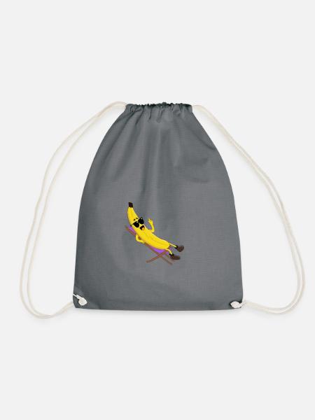 Banana in a folding chair - Turnbeutel - Grau