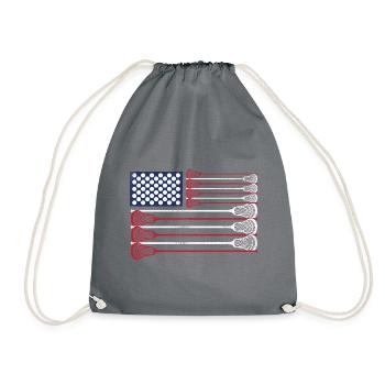 Vintage Flag > US Flag with Lacrosse Bats - Turnbeutel - Grau - Vorne