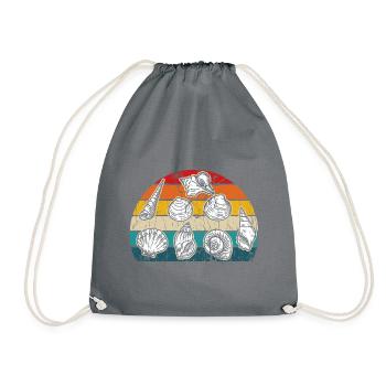 Vintage Retro Seashells - Turnbeutel - Grau - Vorne