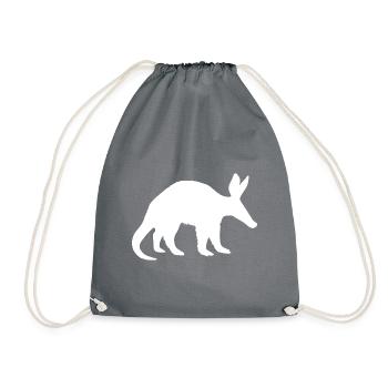 Erdferkel Geschenk - Turnbeutel - Grau - Vorne