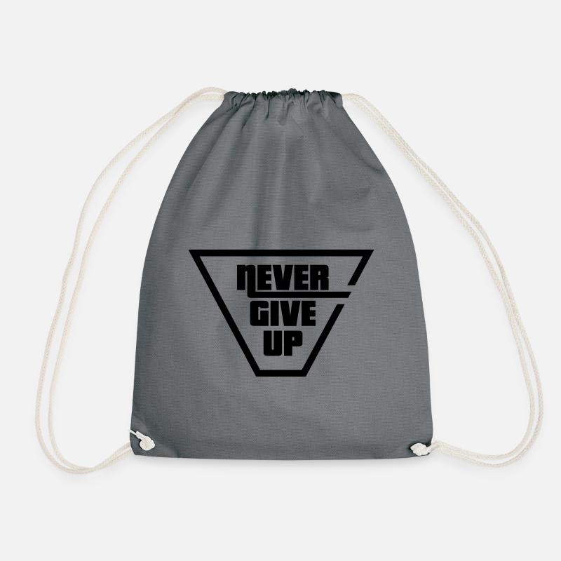 NEVER GIVE UP - Turnbeutel - Grau