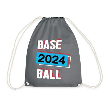 Baseball 2024 Baseballer Baseballspieler Spiel - Turnbeutel - Grau - Vorne