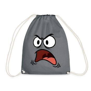 Angry face comic - Drawstring Bag - grey - Front
