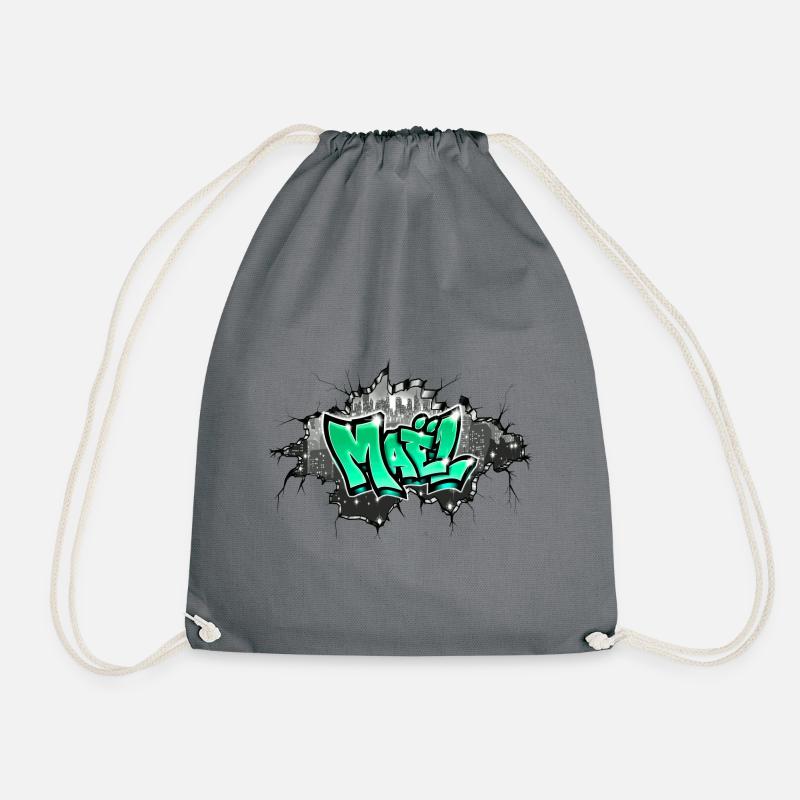 Mael Graffiti Name - Turnbeutel - Grau