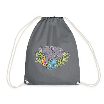Cute Sleeping Koala - Turnbeutel - Grau - Vorne