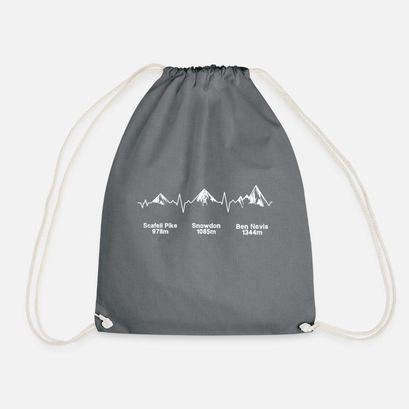 ECG Thee Peaks Dark Background - Drawstring Bag - grey