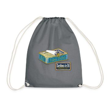 sardines in oil - Turnbeutel - Grau - Vorne