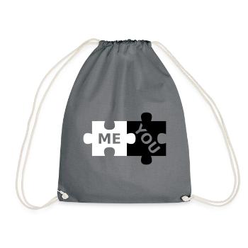 Puzzleteile me and you - Turnbeutel - Grau - Vorne