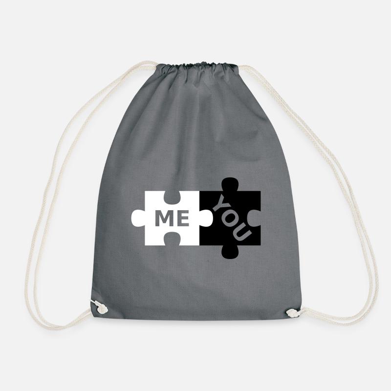 Puzzleteile me and you - Turnbeutel - Grau