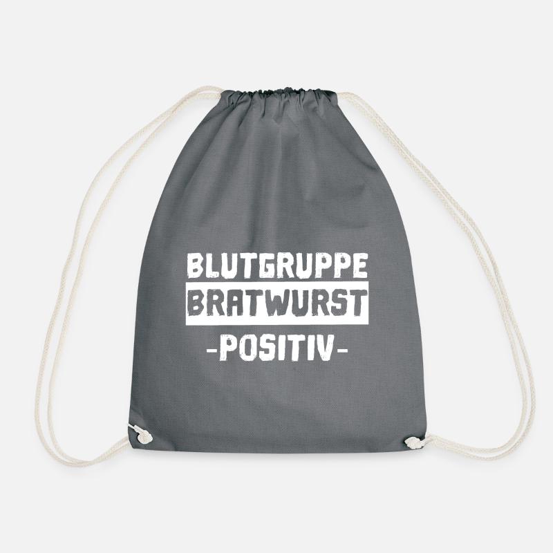 Blutgruppe Bratwurst Positiv - Turnbeutel - Grau