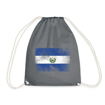 Drapeau du Salvador - Vintage Grunge - Sac de sport léger - gris - Devant