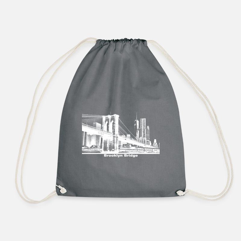 Brooklyn Bridge Geschenk New York - Turnbeutel - Grau