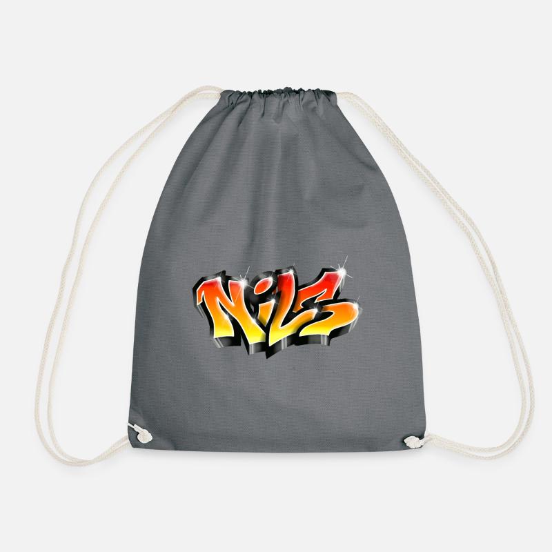 Graffiti NILS Print on everything - Turnbeutel - Grau
