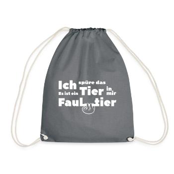 Ich spüre das Tier in mir. Es ist ein FAULTIER. - Turnbeutel - Grau - Vorne