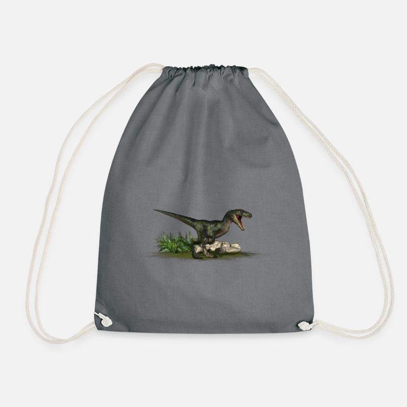 Velociraptor fleischfressender Dinosaurier Dino - Turnbeutel - Grau